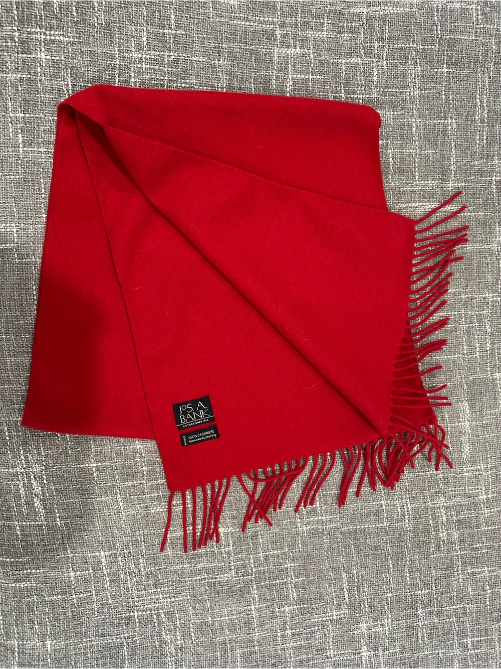 Jos. A. Bank Bold Red Fringe Scarf